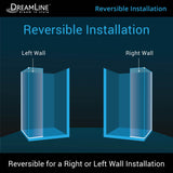 DreamLine Linea Two Adjacent Frameless Shower Screens 34 in. and 30 in. W x 72 in. H, Open Entry Design in Satin Black