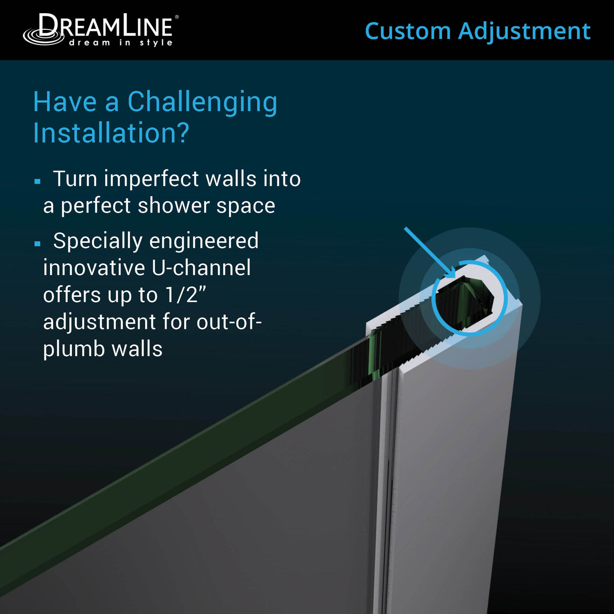 DreamLine Linea Single Panel Frameless Shower Screen 34 in. W x 72 in. H, Open Entry Design in Brushed Nickel