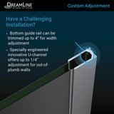 DreamLine Mirage-X 56-60 in. W x 72 in. H Frameless Sliding Shower Door in Brushed Nickel; Left Wall Installation