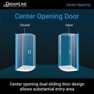 DreamLine Prime 33 in. x 76 3/4 in. Semi-Frameless Frosted Glass Sliding Shower Enclosure in Satin Black with Base and Wall Kit