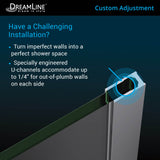 DreamLine Prism Plus 36 in. x 74 3/4 in. Frameless Neo-Angle Shower Enclosure in Oil Rubbed Bronze with White Base