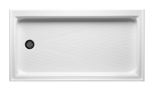 Americh A6032EL-BI 60" x 32" End Drain Left Shower Base - Biscuit