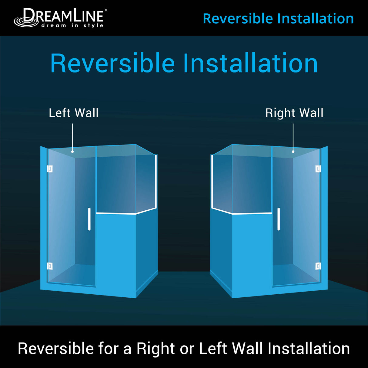 DreamLine Unidoor Plus 57 in. W x 36 3/8 in. D x 72 in. H Frameless Hinged Shower Enclosure in Chrome