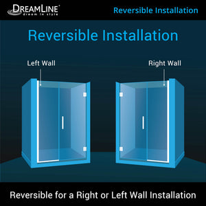 DreamLine Unidoor Plus 46-46 1/2 in. W x 72 in. H Frameless Hinged Shower Door in Brushed Nickel