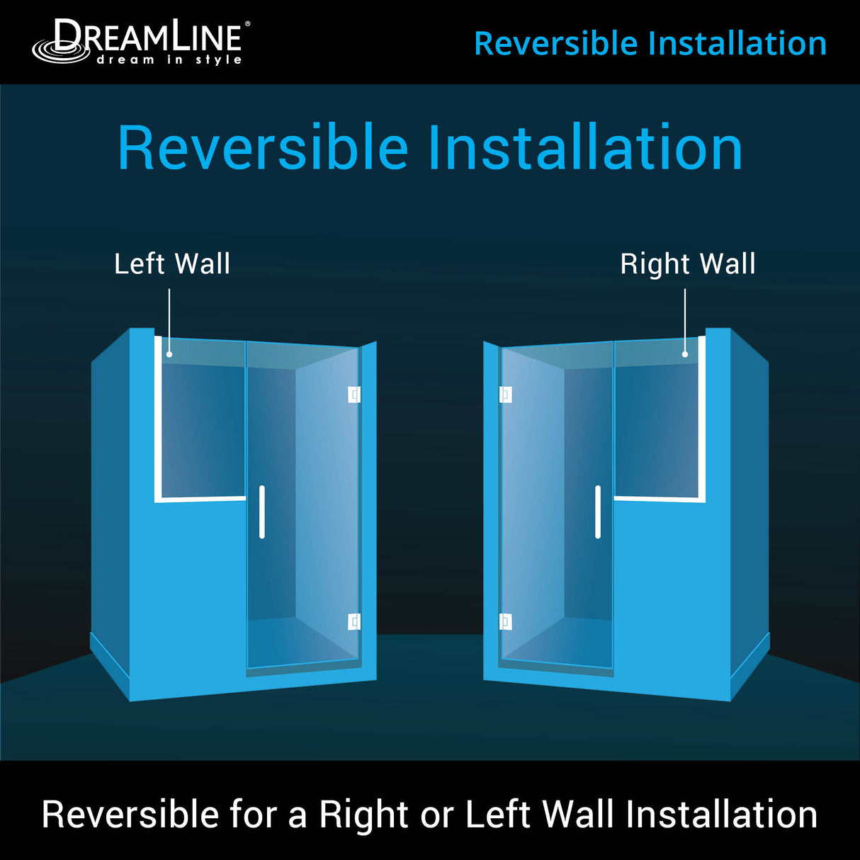 DreamLine Unidoor Plus 66-66 1/2 in. W x 72 in. H Frameless Hinged Shower Door with 34 in. Half Panel in Chrome