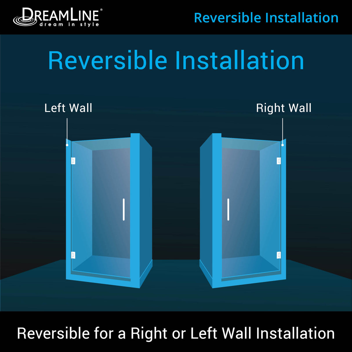 DreamLine Unidoor 26 in. W x 72 in. H Frameless Hinged Shower Door in Satin Black