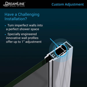 DreamLine Unidoor 36-37 in. W x 72 in. H Frameless Hinged Shower Door with Support Arm in Chrome