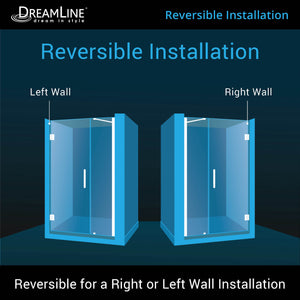 DreamLine Unidoor 36-37 in. W x 72 in. H Frameless Hinged Shower Door with Support Arm in Chrome