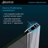 DreamLine Unidoor 44-45 in. W x 72 in. H Frameless Hinged Shower Door with Support Arm in Satin Black