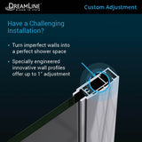 DreamLine Unidoor 30-31 in. W x 72 in. H Frameless Hinged Shower Door in Satin Black
