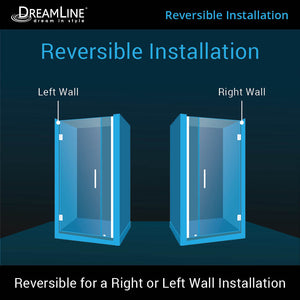 DreamLine Unidoor 29-30 in. W x 72 in. H Frameless Hinged Shower Door in Chrome