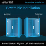 DreamLine Unidoor 52-53 in. W x 72 in. H Frameless Hinged Shower Door with Shelves in Brushed Nickel