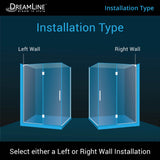 DreamLine Unidoor-X 48 3/8 in. W x 30 in. D x 72 in. H Frameless Hinged Shower Enclosure in Satin Black