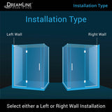 DreamLine Unidoor-X 70 in. W x 34 3/8 in. D x 72 in. H Frameless Hinged Shower Enclosure in Satin Black