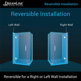 DreamLine Unidoor-X 59 1/2 in. W x 30 3/8 in. D x 72 in. H Frameless Hinged Shower Enclosure in Satin Black