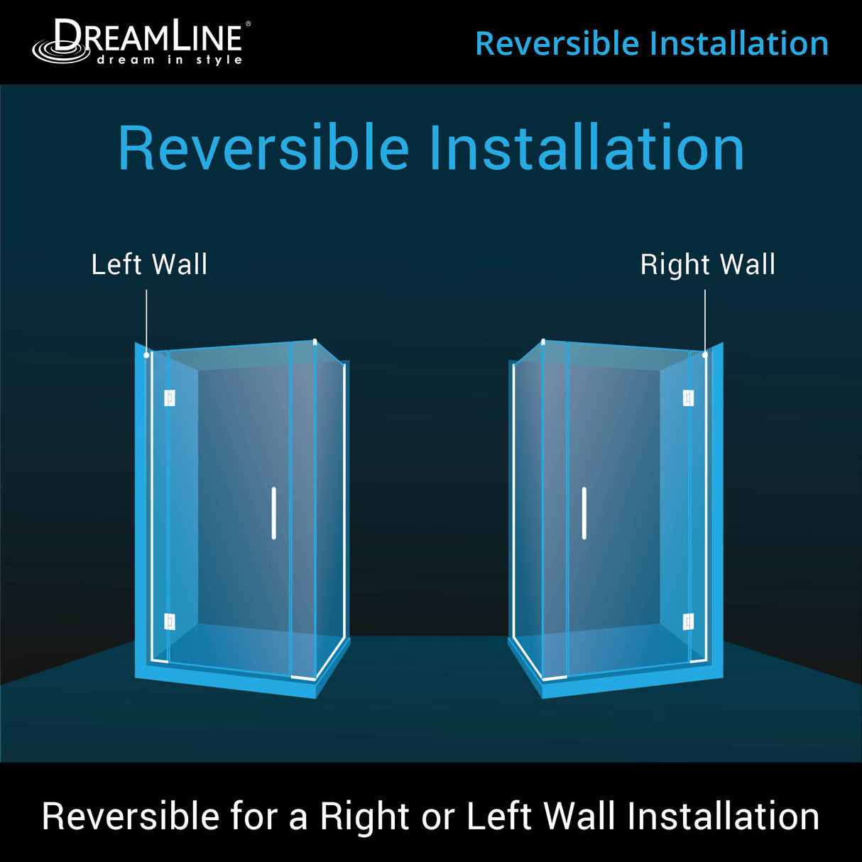 DreamLine Unidoor-X 57 1/2 in. W x 30 3/8 in. D x 72 in. H Frameless Hinged Shower Enclosure in Satin Black