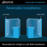 DreamLine Unidoor-X 59 in. W x 36 3/8 in. D x 72 in. H Frameless Hinged Shower Enclosure in Chrome