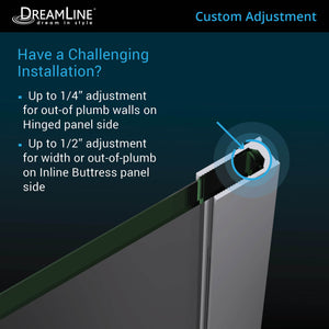 DreamLine Unidoor-X 72-72 1/2 in. W x 72 in. H Frameless Hinged Shower Door in Oil Rubbed Bronze