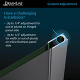 DreamLine Unidoor-X 66-66 1/2 in. W x 72 in. H Frameless Hinged Shower Door in Satin Black