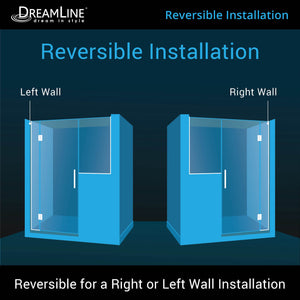 DreamLine Unidoor-X 63-63 1/2 in. W x 72 in. H Frameless Hinged Shower Door in Brushed Nickel