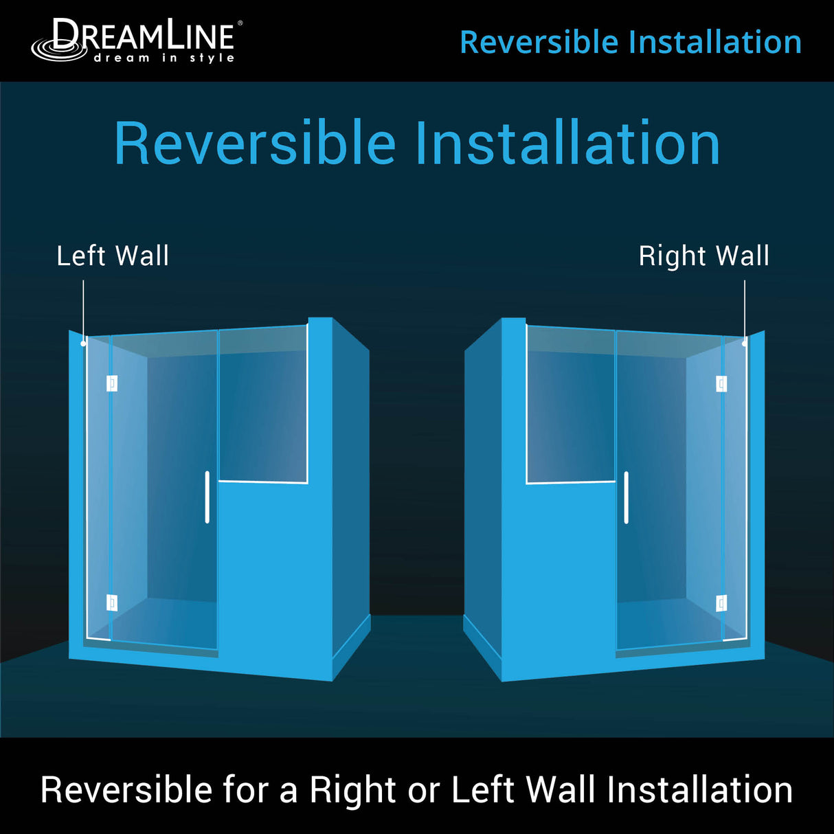 DreamLine Unidoor-X 66-66 1/2 in. W x 72 in. H Frameless Hinged Shower Door in Satin Black