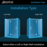 DreamLine Unidoor-X 47 in. W x 72 in. H Frameless Hinged Shower Door in Chrome