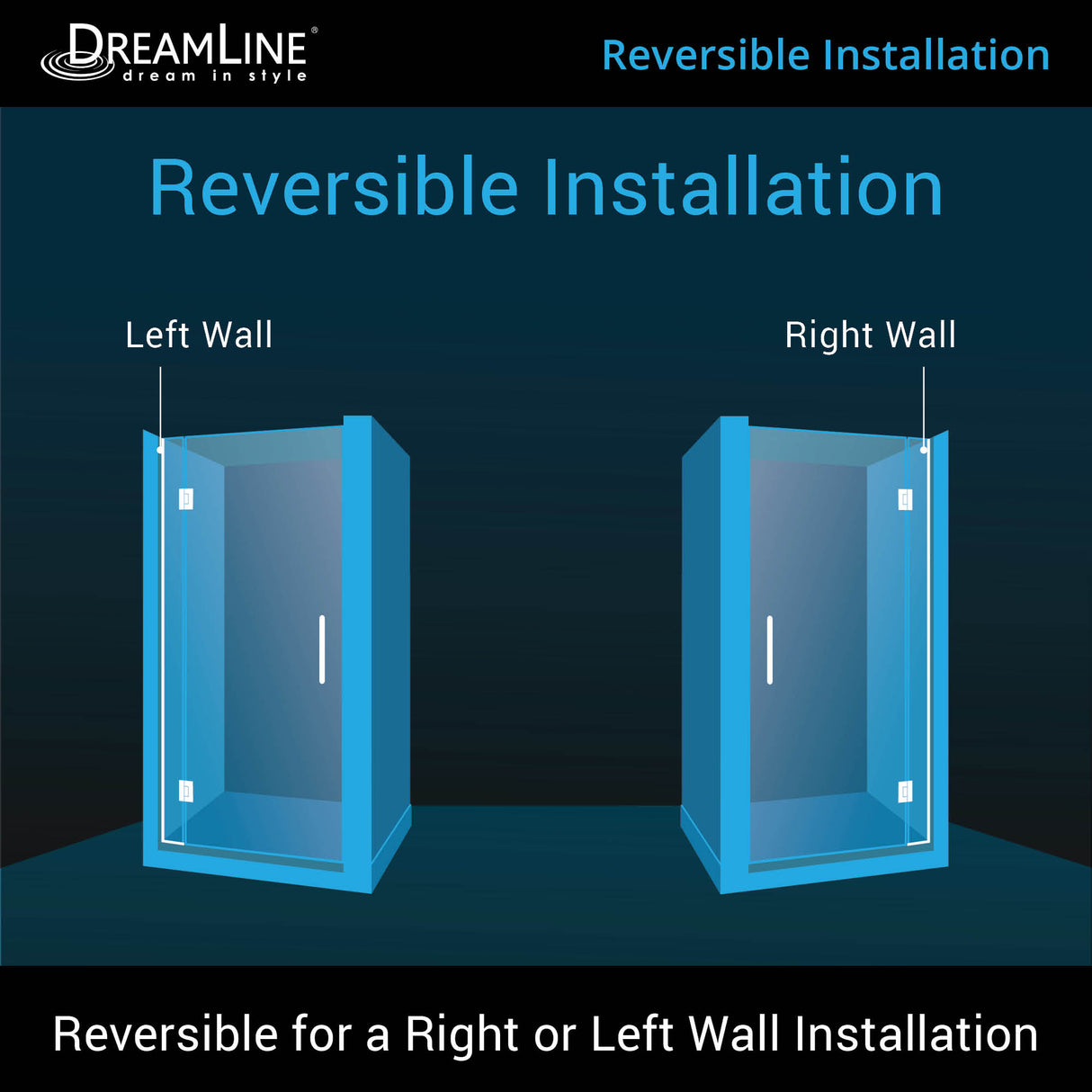 DreamLine Unidoor-X 35 in. W x 72 in. H Frameless Hinged Shower Door in Satin Black