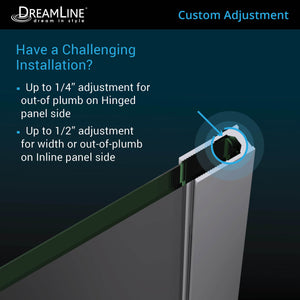 DreamLine Unidoor-X 58-58 1/2 in. W x 58 in. H Frameless Hinged Tub Door in Chrome
