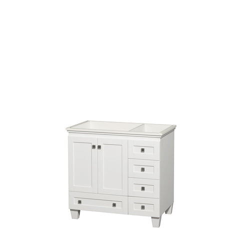 Acclaim 36 Inch Single Bathroom Vanity in White, No Countertop, No Sink, and No Mirror PoshHaus