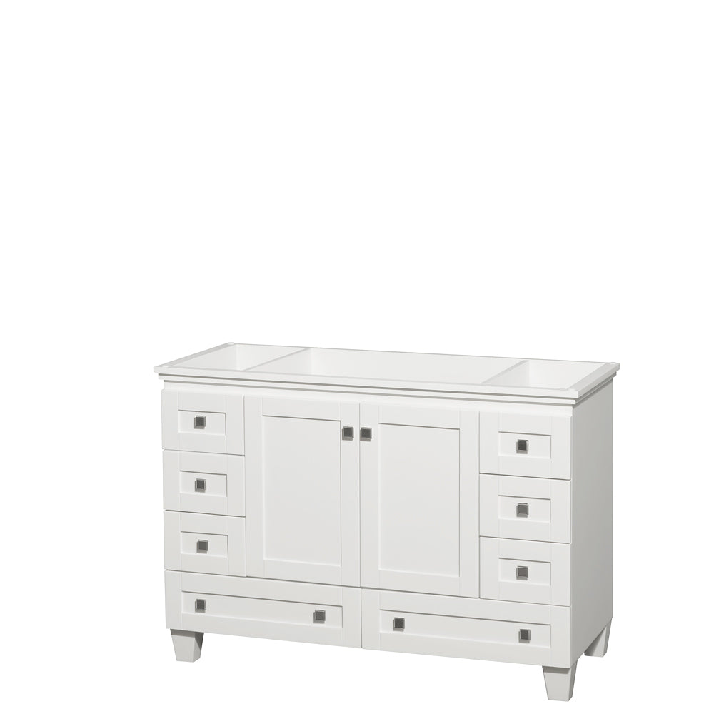 Acclaim 48 Inch Single Bathroom Vanity in White, No Countertop, No Sink, and No Mirror PoshHaus