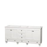 Acclaim 72 Inch Double Bathroom Vanity in White, No Countertop, No Sinks, and No Mirrors PoshHaus