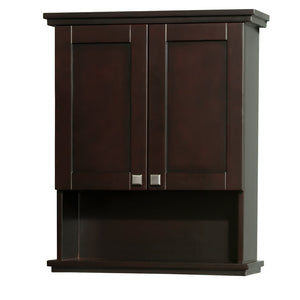 Acclaim Solid Oak Bathroom Wall-Mounted Storage Cabinet in Espresso PoshHaus