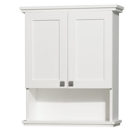 Acclaim Solid Oak Bathroom Wall-Mounted Storage Cabinet in White PoshHaus