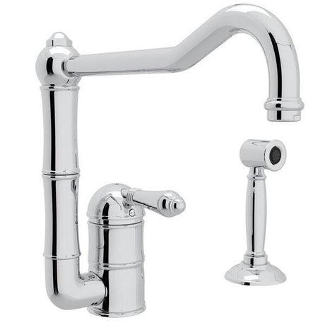 Acqui® Extended Spout Kitchen Faucet With Side Spray Polished Chrome PoshHaus