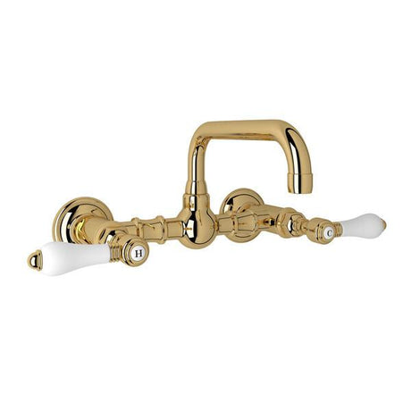 Acqui® Wall Mount Bridge Lavatory Faucet With U-Spout Italian Brass PoshHaus