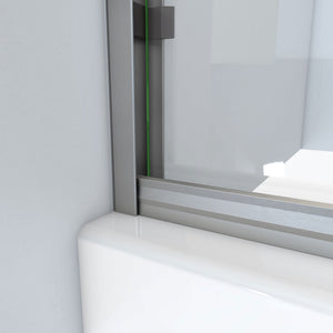 DreamLine Alliance Pro BG 56-60 in. W x 70 3/8 in. H Semi-Frameless Sliding Shower Door in Brushed Nickel and Clear Glass