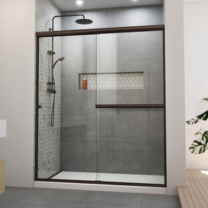 DreamLine Alliance Pro BG 56-60 in. W x 70 3/8 in. H Semi-Frameless Sliding Shower Door in Oil Rubbed Bronze and Clear Glass