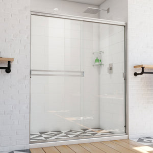 DreamLine Alliance Pro BG 56-60 in. W x 70 3/8 in. H Semi-Frameless Sliding Shower Door in Brushed Nickel and Clear Glass