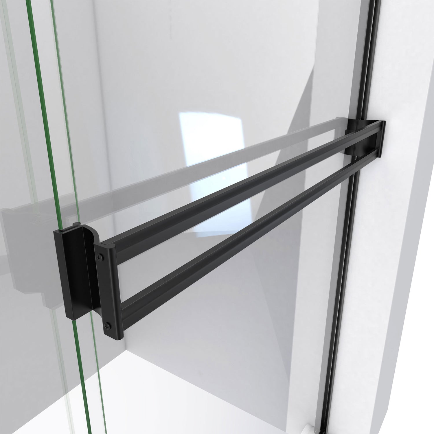 DreamLine Alliance Pro BG 56-60 in. W x 70 3/8 in. H Semi-Frameless Sliding Shower Door in Satin Black and Clear Glass
