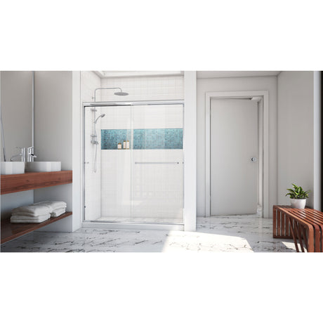 DreamLine Alliance Pro LT 56-60 in. W x 70 3/8 in. H Semi-Frameless Bypass Sliding Shower Door in Chrome and Clear Glass