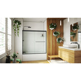 DreamLine Alliance Pro LT 56-60 in. W x 57 3/8 in. H Semi-Frameless Bypass Sliding Tub Door in Satin Black and Clear Glass