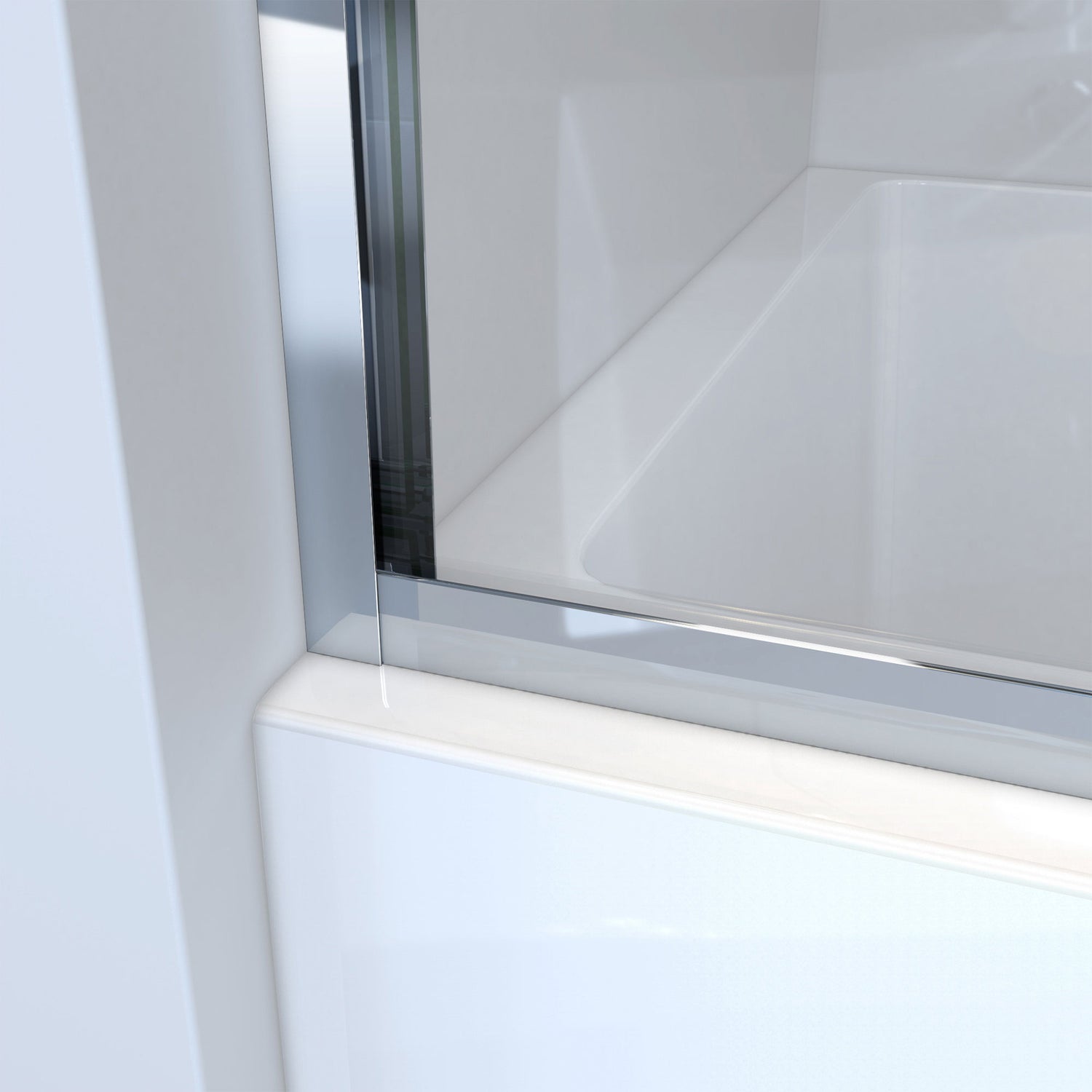 DreamLine Alliance Pro LT 56-60 in. W x 57 3/8 in. H Semi-Frameless Bypass Sliding Tub Door in Satin Black and Clear Glass