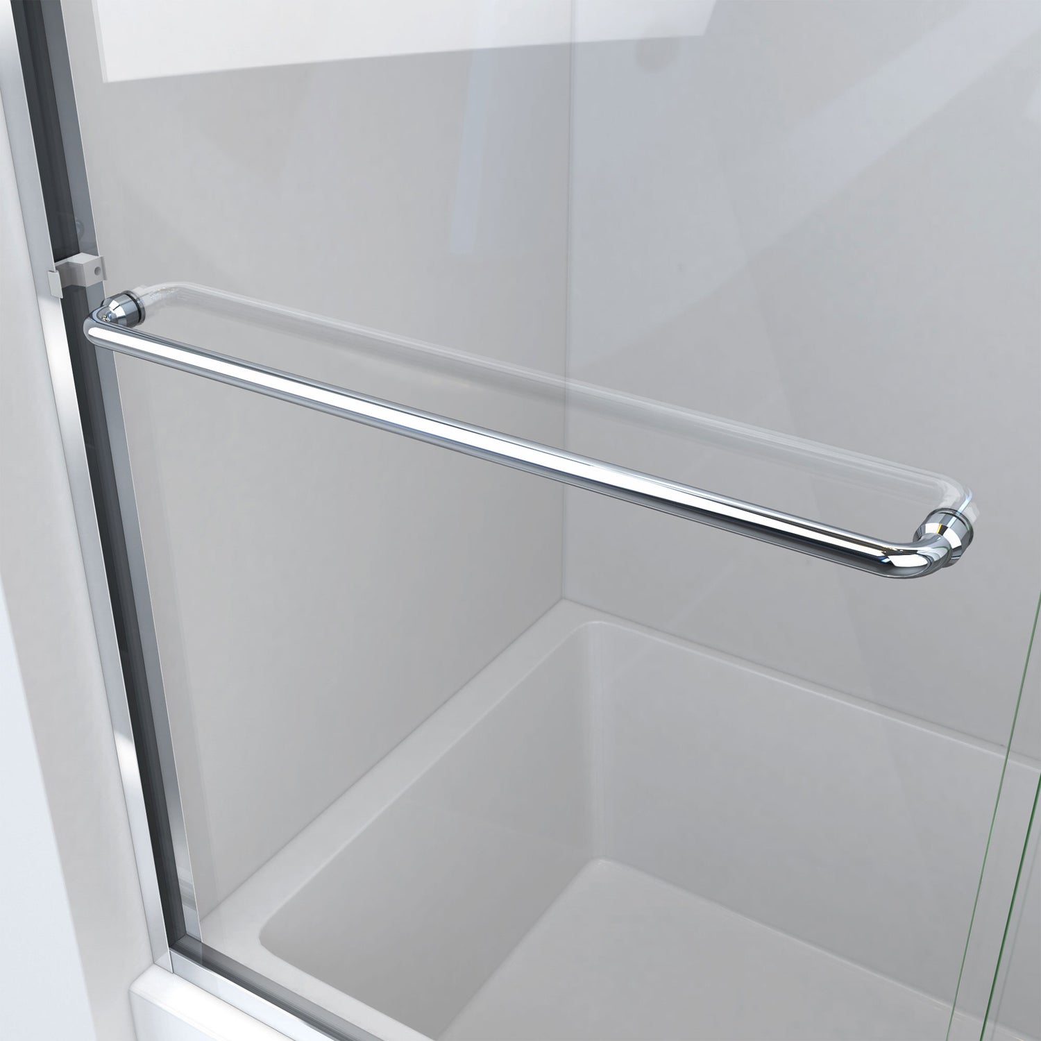 DreamLine Alliance Pro LT 56-60 in. W x 57 3/8 in. H Semi-Frameless Bypass Sliding Tub Door in Satin Black and Clear Glass