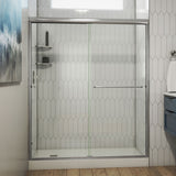 DreamLine Alliance Pro 56-60 in. W x 70 3/8 in. H Semi-Frameless Bypass Sliding Shower Door in Brushed Nickel and Clear Glass