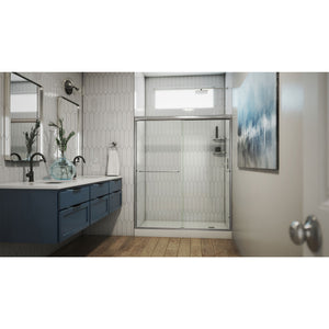 DreamLine Alliance Pro 56-60 in. W x 70 3/8 in. H Semi-Frameless Bypass Sliding Shower Door in Brushed Nickel and Clear Glass