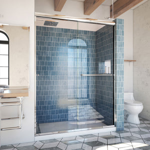DreamLine Alliance Pro 56-60 in. W x 80 3/8 in. H Semi-Frameless Bypass Sliding Shower Door in Chrome and Clear Glass