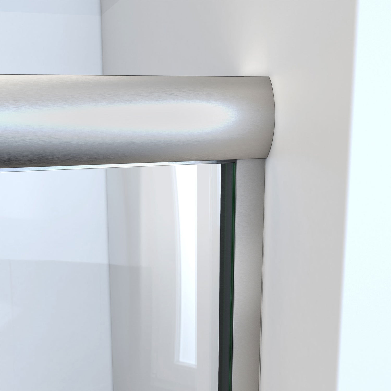 DreamLine Alliance Pro HV 56-60 in. W x 76 1/2 in. H Semi-Frameless Sliding Shower Door in Brushed Nickel and Clear Glass