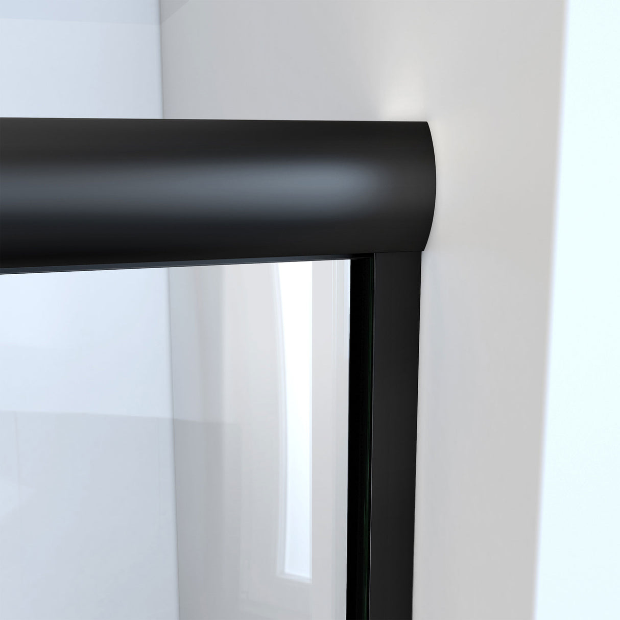 DreamLine Alliance Pro HV 56-60 in. W x 76 1/2 in. H Semi-Frameless Sliding Shower Door in Satin Black and Clear Glass