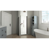 DreamLine Alliance Swing BG 28 - 29 in. W x 66 in. H Semi-Frameless Swing Shower Door in Oil Rubbed Bronze and Clear Glass
