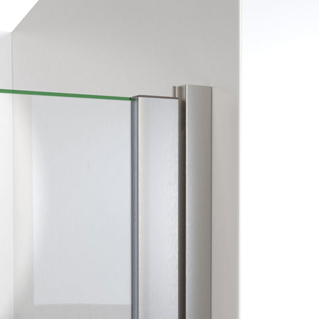 DreamLine Alliance Swing BG 30 - 31 in. W x 69 in. H Semi-Frameless Swing Shower Door in Brushed Nickel and Clear Glass
